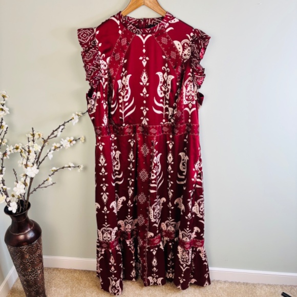Lane Bryant Mock Neck Printed Maxi Dress Size 20 - Picture 3 of 5